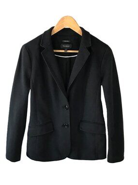 Talbots Tailored Black Blazer - Size 10 - Cotton Knit Pique - Aberdeen